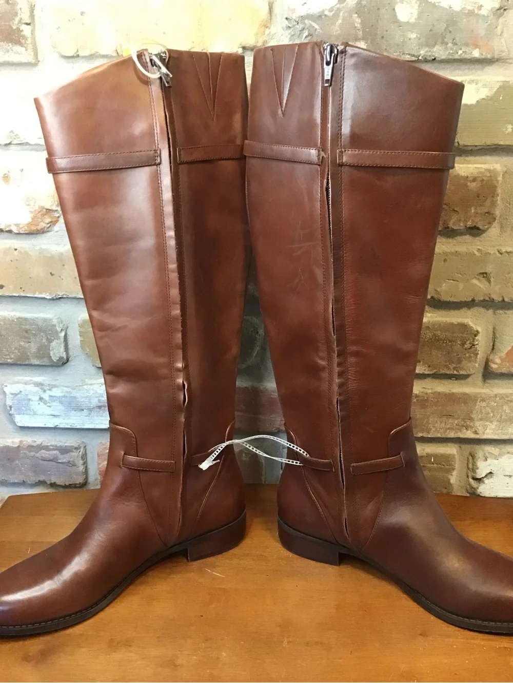 Gianni Bini Women's Chestnut Brown Knee High Leather Tall Riding Boots 8 NEW